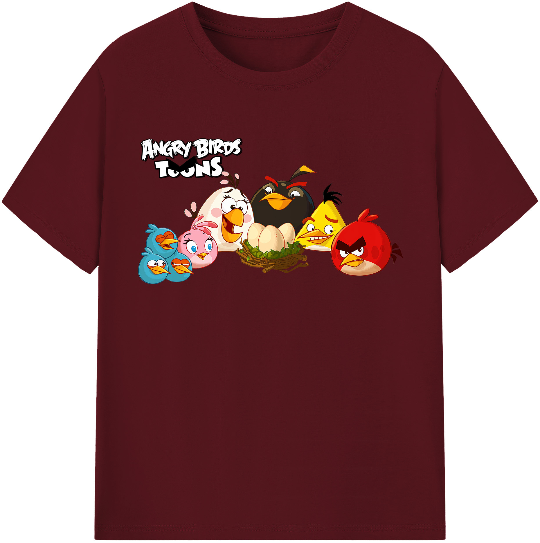 （画像用） Angry Birds アングリーバード 綿100％半袖Tシャツ（フロントプリント）